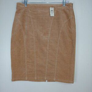 ANN TAYLOR CORDUROY TAN PENCIL SKIRT, SIZE 10, WOMENS
